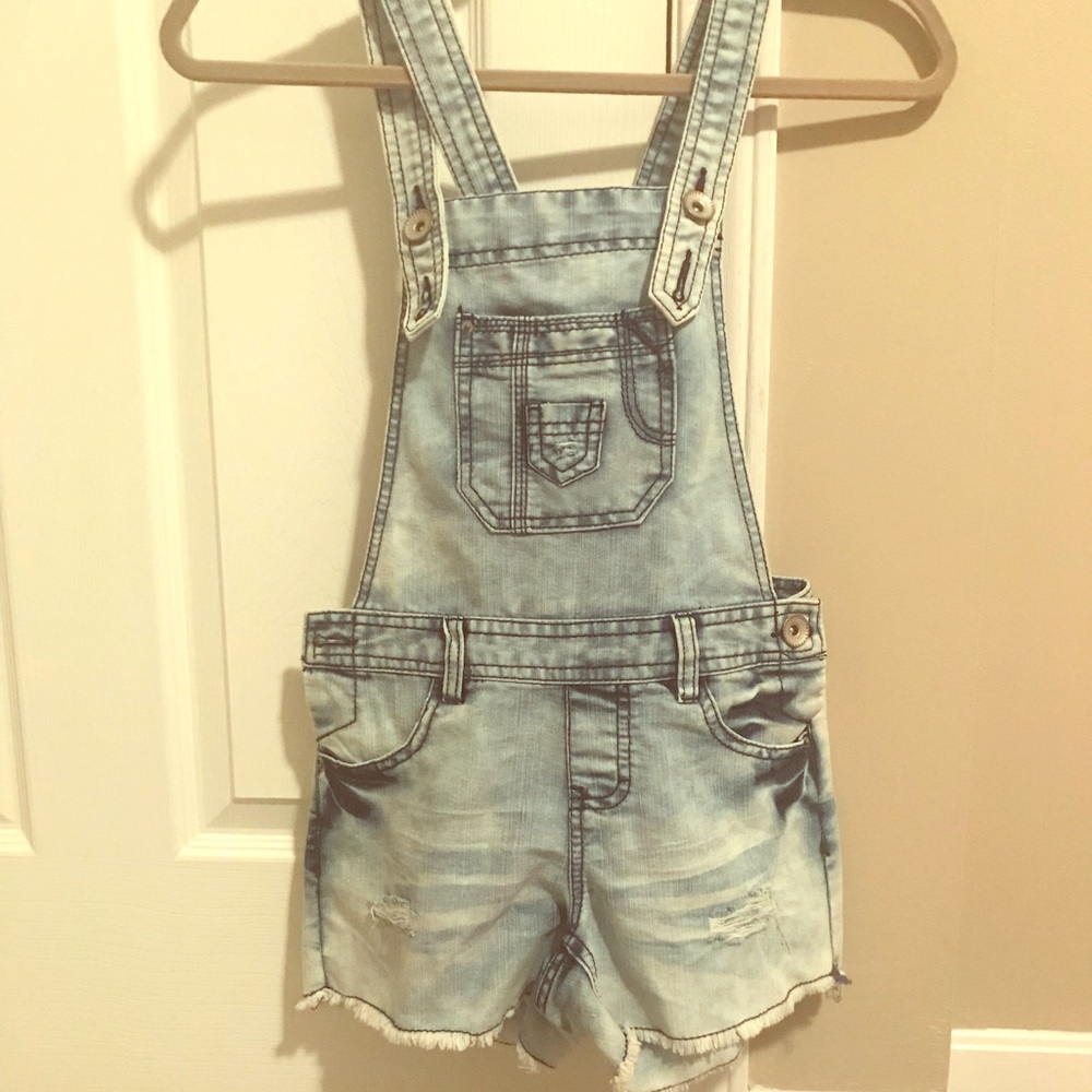 Girls Kids Stonewash overalls size 12